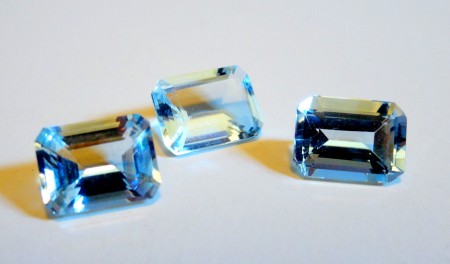 3 AQUAMARINE - SMARAGDSCHLIFF - aus Goldschmiede zu verkaufen