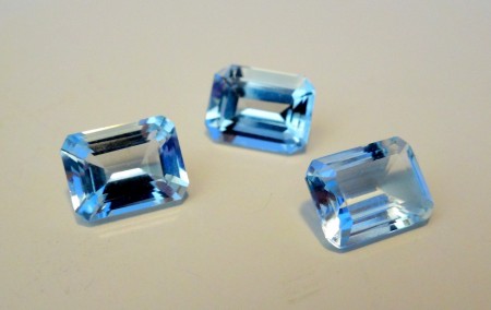 3 AQUAMARINE - SMARAGDSCHLIFF - aus Goldschmiede zu verkaufen