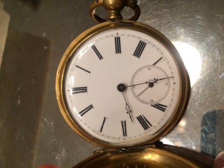Geerbte Uhr Gold Cylindre huit rubis