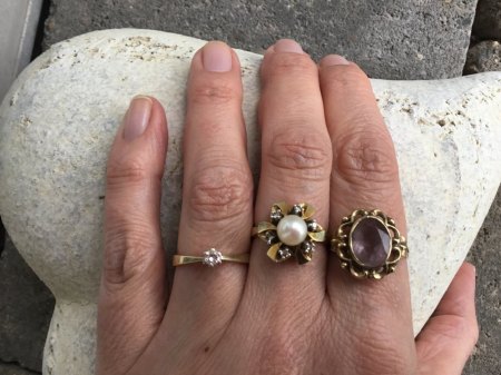Diamantring 585 Gold, 20 ct., Gewicht 5,11 g.