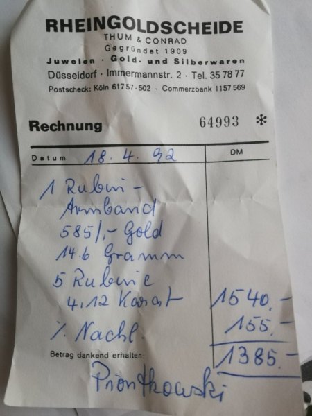 Ich biete ein 585er Rubin-Armband