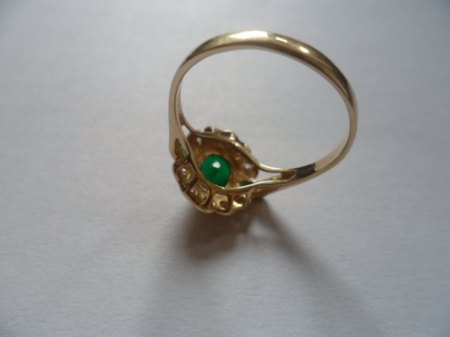 Ring Gold 585 Stein Smaragd? Diamanten? Was mag das Erbstück Wert sein?