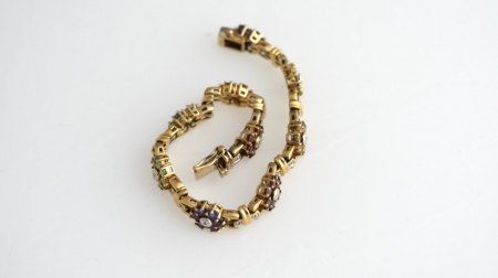 Vergoldetes 925 Armband mit bunten Steinen