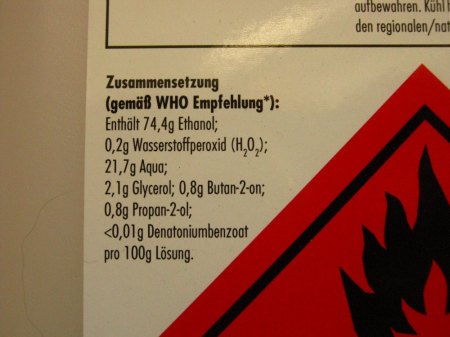 Wie war das mit Spiritus zur Handdesinfektion