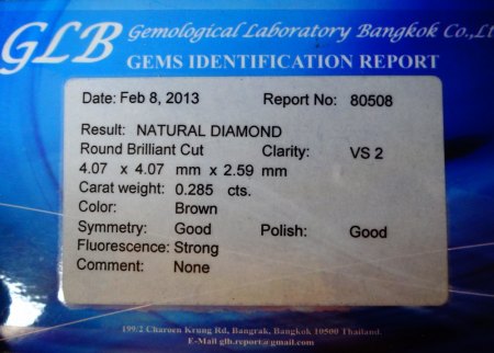 Cognacfarbiger Brillant - 0,285 Carat - aus Goldschmiede zu verkaufen