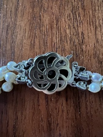 Echte Perlenkette mit 585 Weissgold