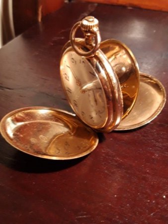 Roségoldene Savonetteuhr, 14 K, wohl um 1900 (?)