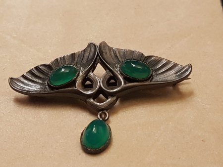 Brosche 800er Silber Jugendstil