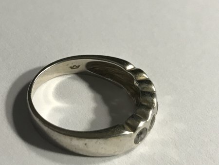 925er Silberring mit Punze Krone