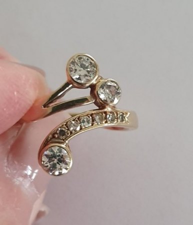 Brillantring, Unikate, 585 14 Karat, Gelbgold