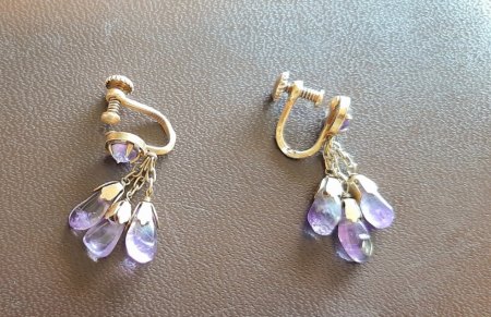 Ohrhänger mit Amethysten, Biedermeier?