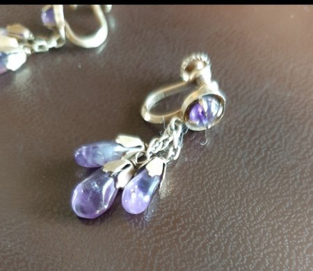 Ohrhänger mit Amethysten, Biedermeier?