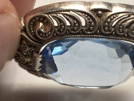 800silber Anhänger mit blauem stein