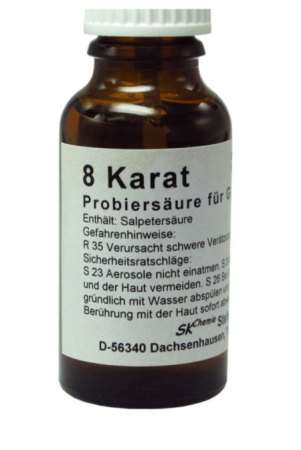 Regelmäßige Arbeit mit Prüfsäuren (Gold/Silber) - Gesundheit