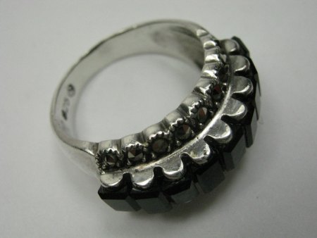 2 Ringe, Silber und schwarz